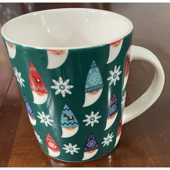 Pfaltzgraff Other - Pfatzgraff Mug Winter Gnomes 16oz Coffee Tea Cocoa Cup Snowflakes Colorful